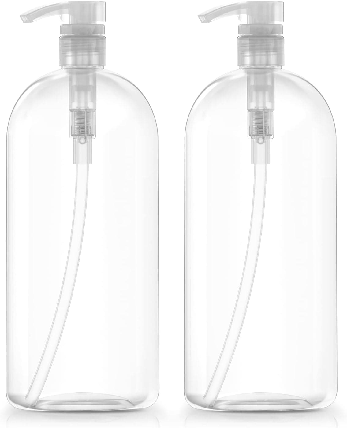 Bar5F Empty Shampoo Bottles with Pumps Dispenser 32 oz (1 Liter) Leak-Proof Large Empty Refillable BPA-Free 2-Pack