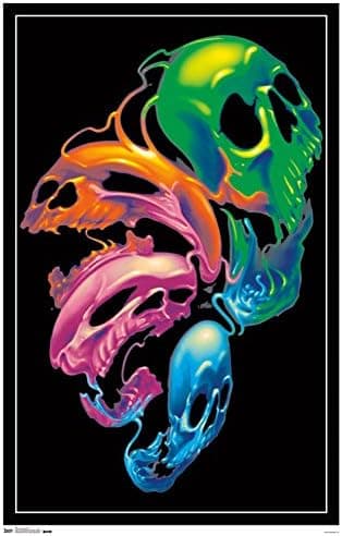 Trends International Liquid Skulls Black Light Wall Poster 23" x 35"
