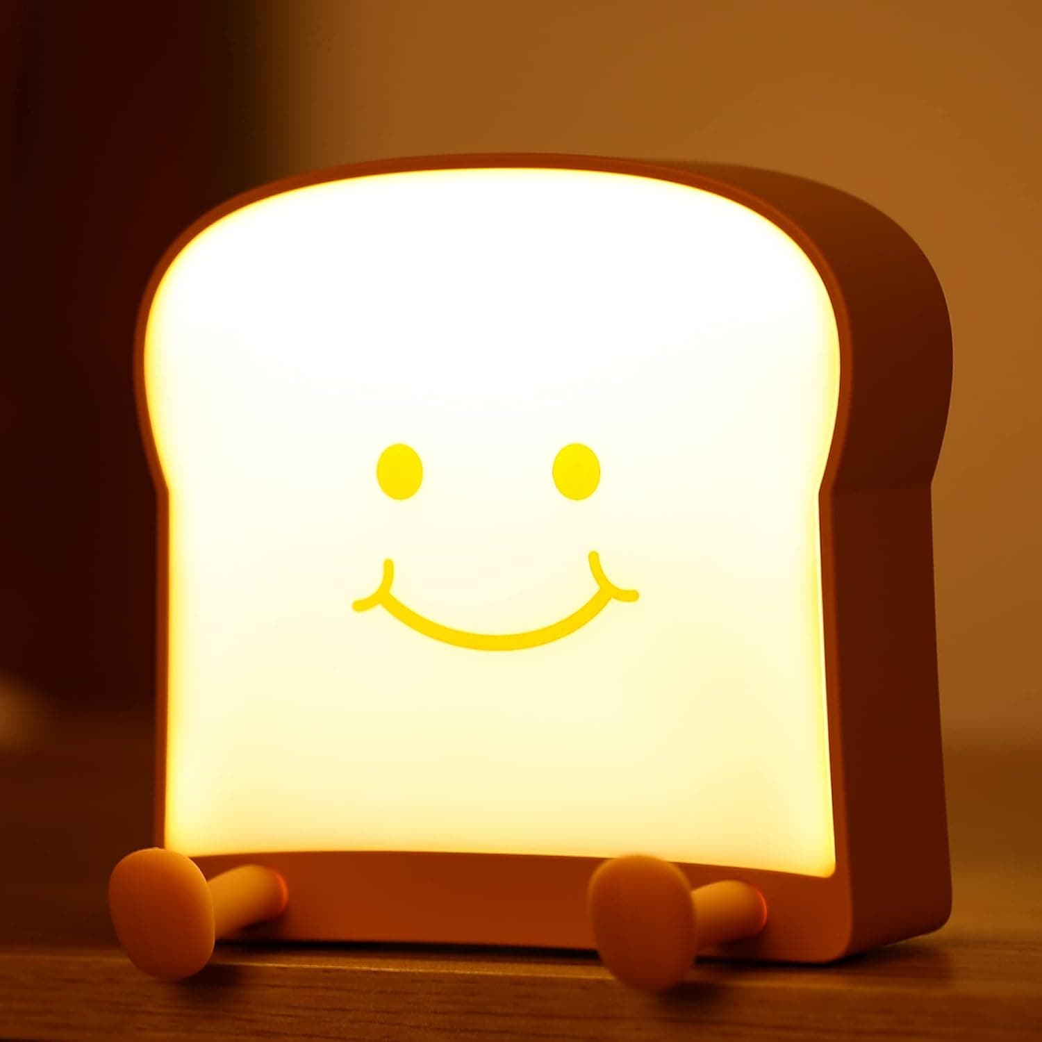 LOVERUIS Kid Night Light - Bread Light Cute Lamp Portable Night Light with Timber USB Rechargeable for Children Boys Girls (Playing)