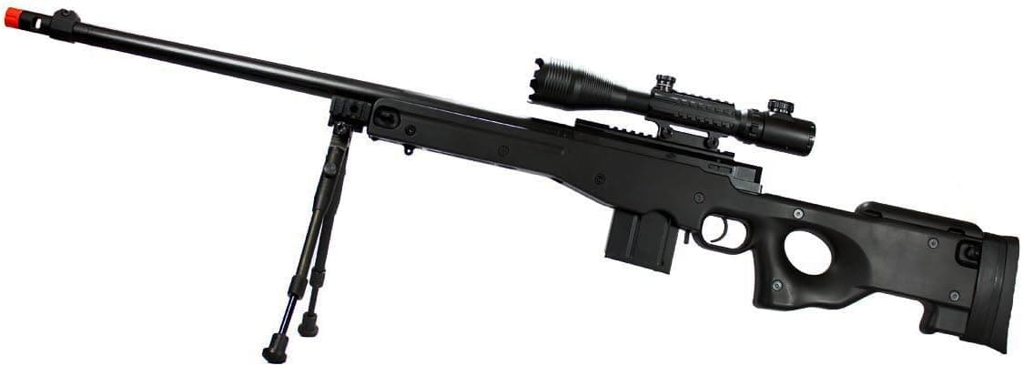 metaltac mark-96 airsoft sniper rifle 460 fps m96 awp sniper gun fluted barrel, 4-16x50 attacker scope & bi-pod + metaltac 0.25g 4000 round sniper bb package by metaltac(Airsoft Gun)