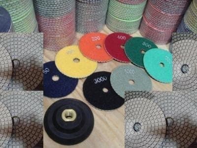 Diamond Polishing Pad 5 inch 20 Pieces (Grit 30-10000) Rubber Backer Wet/Dry Granite Concrete Glass Lapidary Quartz counter top edge tile surface ceramics