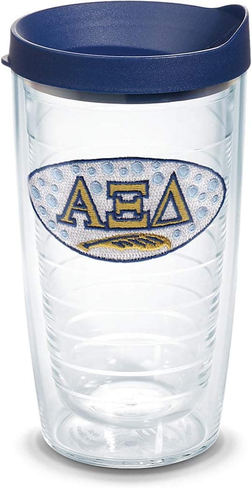 Tervis Sorority - Alpha Xi Delta Tumbler with Emblem and Navy Lid 16oz, Clear
