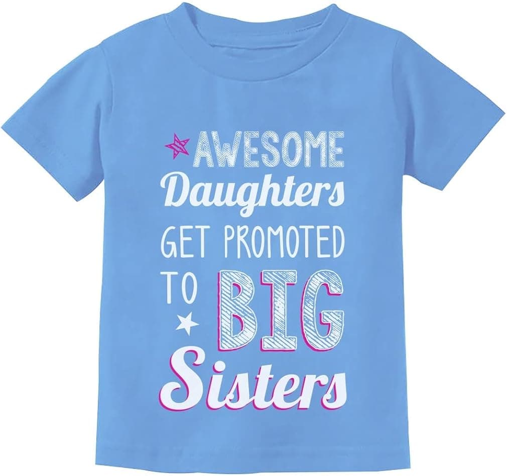 Tstars Awesome Daughter Big Sister Shirt Baby Announcement Sibling Shirts for Girls