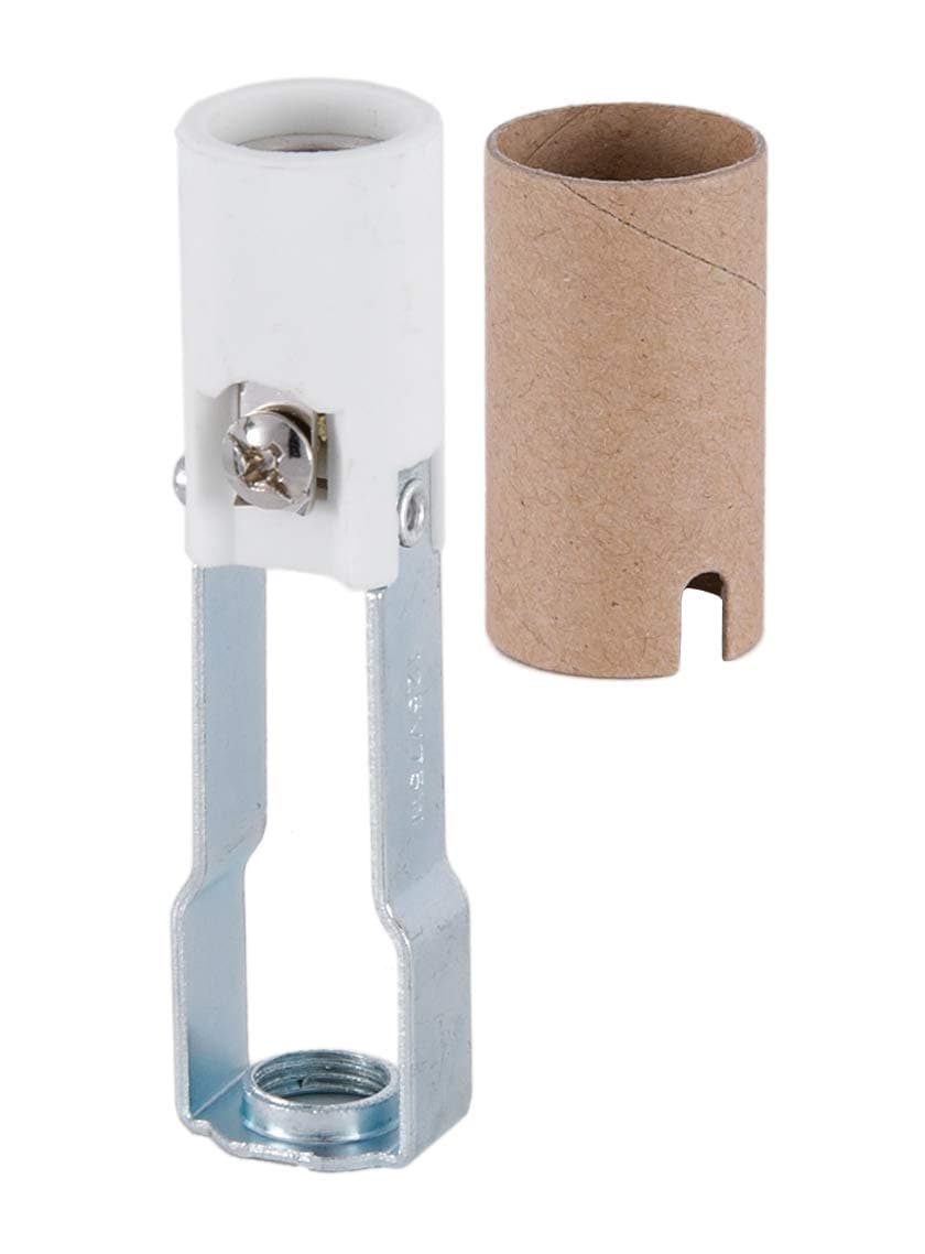 B&P Lamp® E12, High Heat, Keyless Porcelain Candelabra Socket, with 1/8F Base, 3" Height