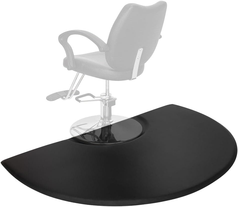 Mefeir Salon Floor Mat for Hair Stylist Stand up Anti Fatigue Matt - 3 ft. x 5 ft. Semi Circle 7/8'' Thick,Perfect for Barber Beauty Styling Chair