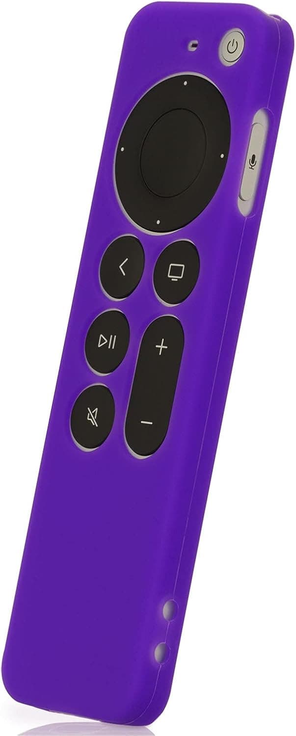Purple Remote Cover Case Replacement for New Apple 4k TV 2021 Series 6 Generation / 6th Gen Remote Control, Silicone Skin Protector with Lanyard - LEFXMOPHY