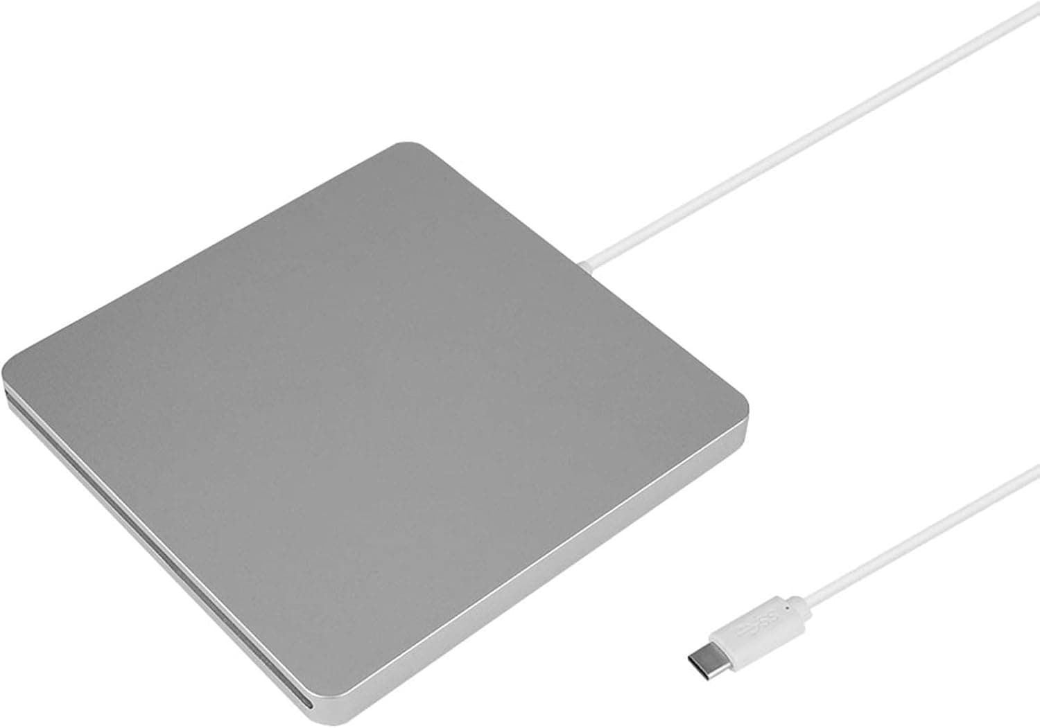 Tosuny External DVD Drive, CD/DVD Rewriter Burner Quiet Onebutton Burning Slot in Load External Burner for Mac OSX Win98 SE/ME/2000/XP Win7 and Win8/Win10, Plug and Play