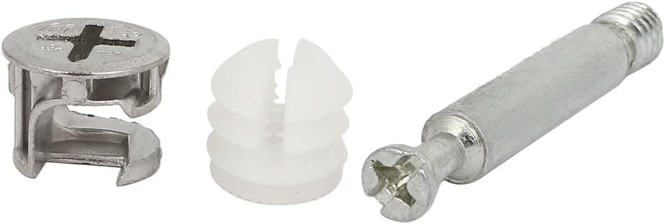 Flyshop Furniture Cabinet Connector #261 Cam Lock Fittings 6.5mm Dia 35mm Length Dowels Opening Nuts 10 Sets