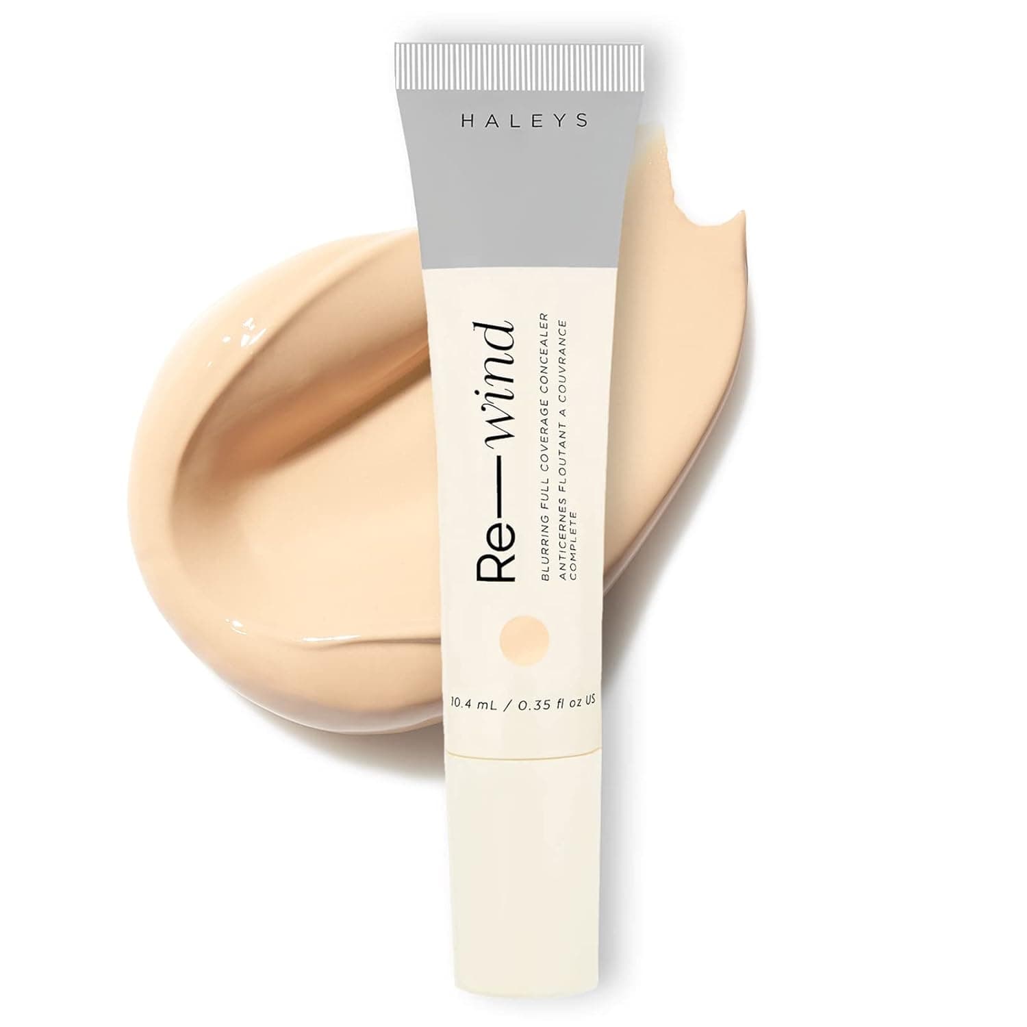HALEYS Re-wind Blurring Full Coverage Concealer (Fair - Neutral), Brighten, Reduce redness, dark circles and fine lines, Non-Caking, Longwear, Nourishes, Lightweight, Soft-Matte Finish, Vegan & Cruelty Free, Fragrance-Free, Sustainable