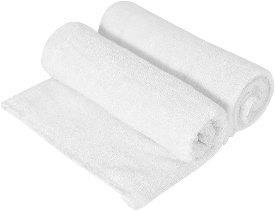 Highly Absorbent Bath Towel Better Than Cotton, 2 Pack Organic, Soft, Luxury Soft Hand Towels, Bladies Bamboo Bathroom Towels 13"x28" Size Spa Like Softness for Bath Gym (White)
