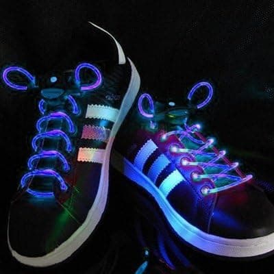 Blue LED Light Up Flashing Shoelaces + Extra Batteries