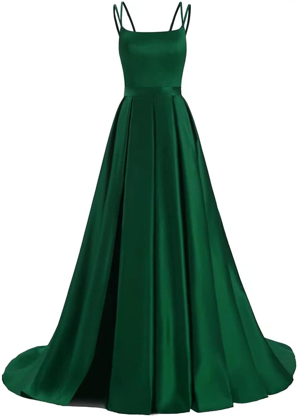 SMORBRID Women's Prom Dresses Spaghetti Straps Bridemaid Dresses A-Line Formal Ball Gowns with Pockets with Slit