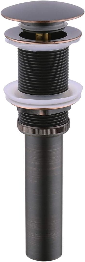 BESTILL Bathroom Vessel Sink Drain Stopper, Push Pop Up Drain Without Overflow, Oil Rubbed Bronze