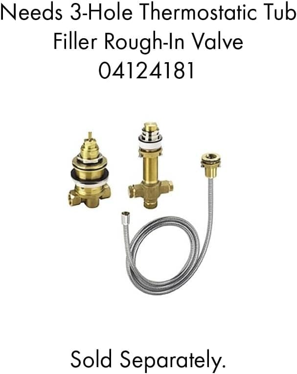 hansgrohe 04126000 Metris S 3-Hole Thermostatic Tub Filler Trim, Chrome