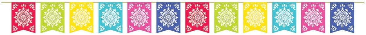 amscan Cinco De Mayo Del Sol Flag Banner - 12' x 12", Multicolor, 1 Pc