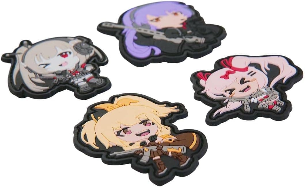Tactical Anime Girl Waifu Gun Kawaii PVC Patch Hook and Loop (4 Pack)
