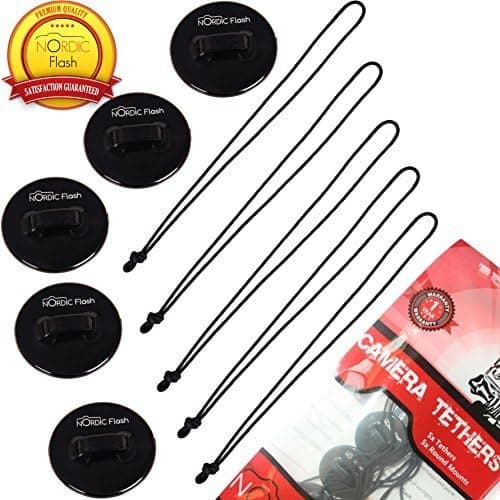 nordic flash Camera Tethers Compatible to All Action Cameras - Includes 5 Straps and 5 Mounts