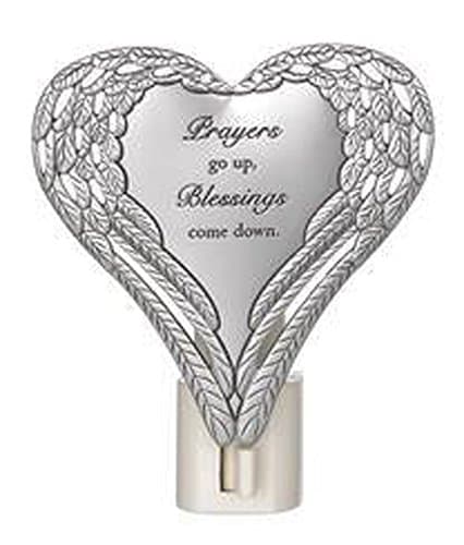 Angel Wing Pewter Metal NightLight by Ganz