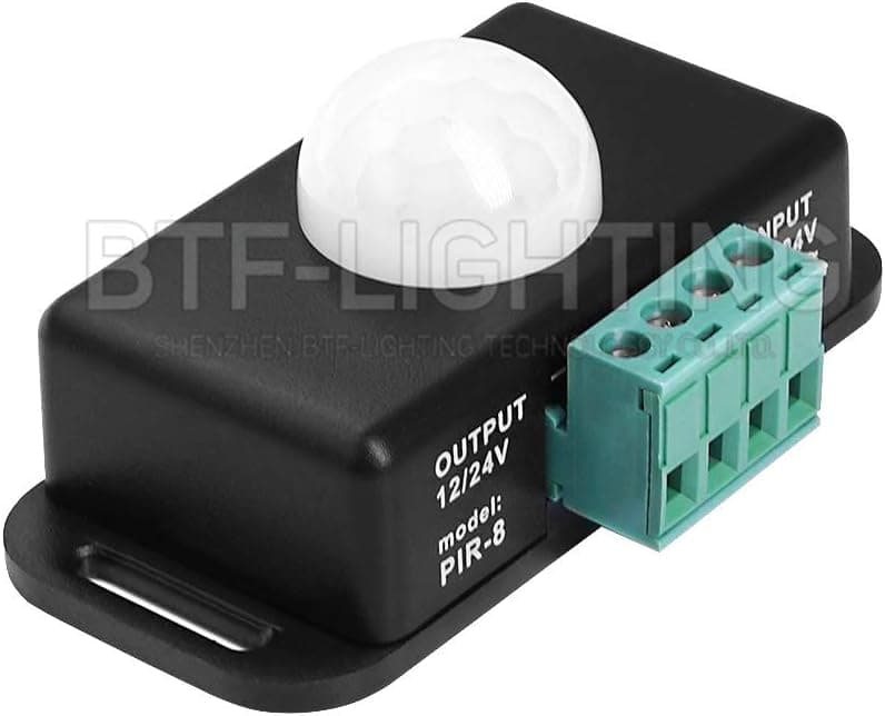 BTF-LIGHTING 12V 24V PIR Sensor LED Motion Sensor Switch Motion Timer Function Sign Control PIR Controller Suit for 5630/3014/5050/5730 Ect Monochrome LED Strip