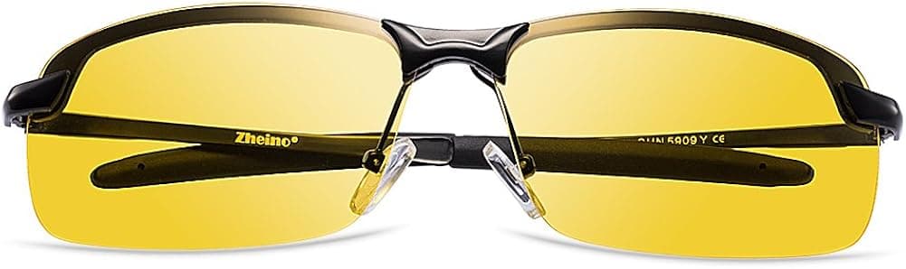 Zheino 5909 HD Night Vision Polarized Sunglasses, UV400 Anti-Glare Driving Polarized Sunglasses Yellow