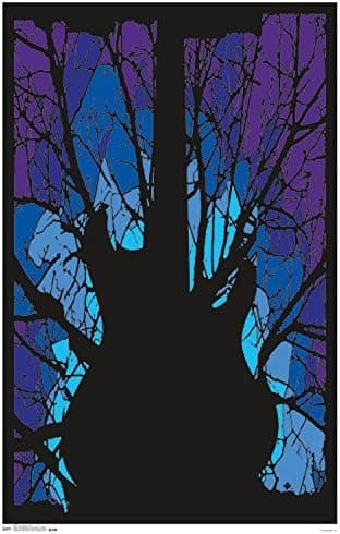 Trends International Woods Guitar Black Light Wall Poster 23" x 35"