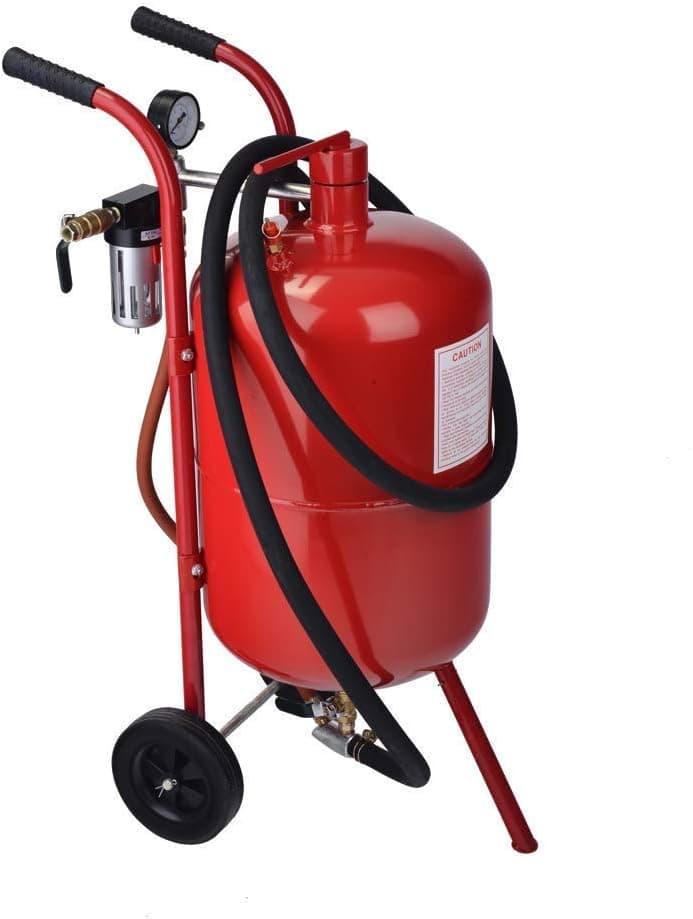 Mini 10 Gallon Portable Air Sandblaster Sand Blaster Kit High Pressure Tank Red
