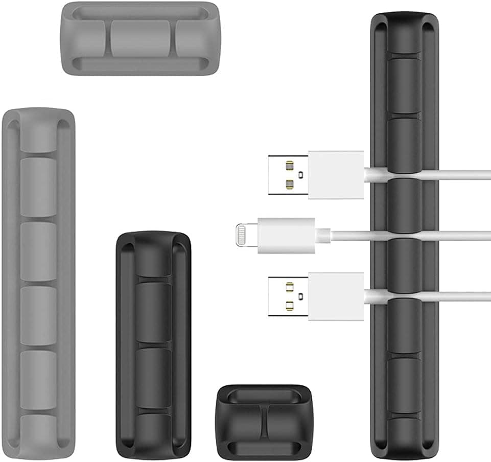 5 PCS Rubber Cable Clips, Multipurpose Silicone Cord Organizer, Durable Wire Holder System, Self Adhesive Cord Holders