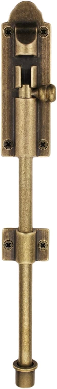 Runningfish Heavy Duty Cane Bolts Latch Garage Bolts10", Extra Lengthen Solid Bronze Sliding Bolt- Barrel Bolt Door Latch Oil Rubbed Bronze Large Sliding Bolt Door Locks,Drop Pin Bolts Cane Gate