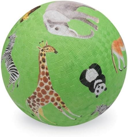 Crocodile Creek Wild Animals Green Playground Ball 7 inches Toy