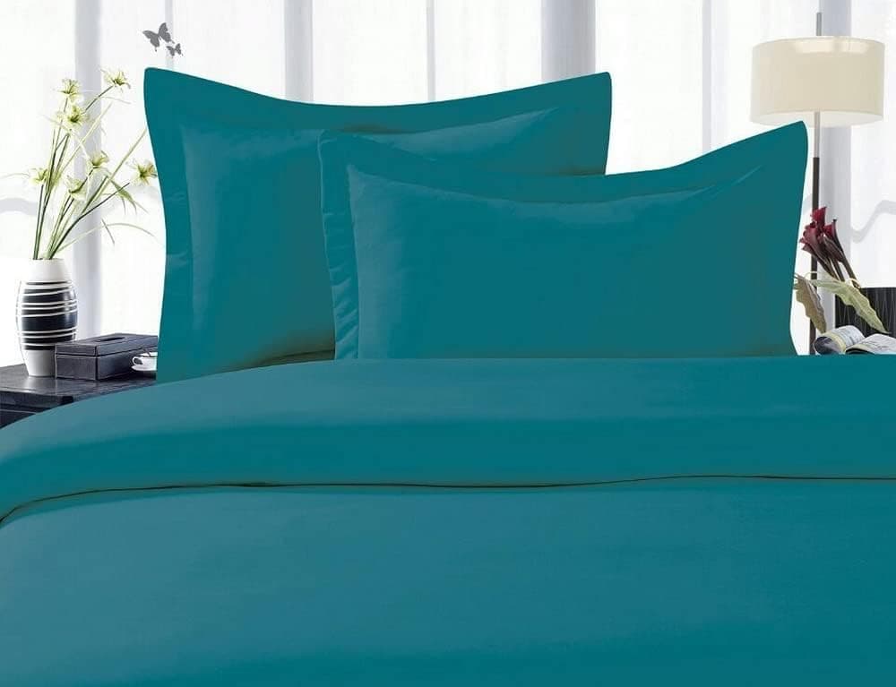 Elegance Linen 1500 Thread Count Wrinkle Resistant Ultra Soft Luxurious Egyptian Quality 3pc Duvet Cover Set, Solid, King/California King, Turqouise