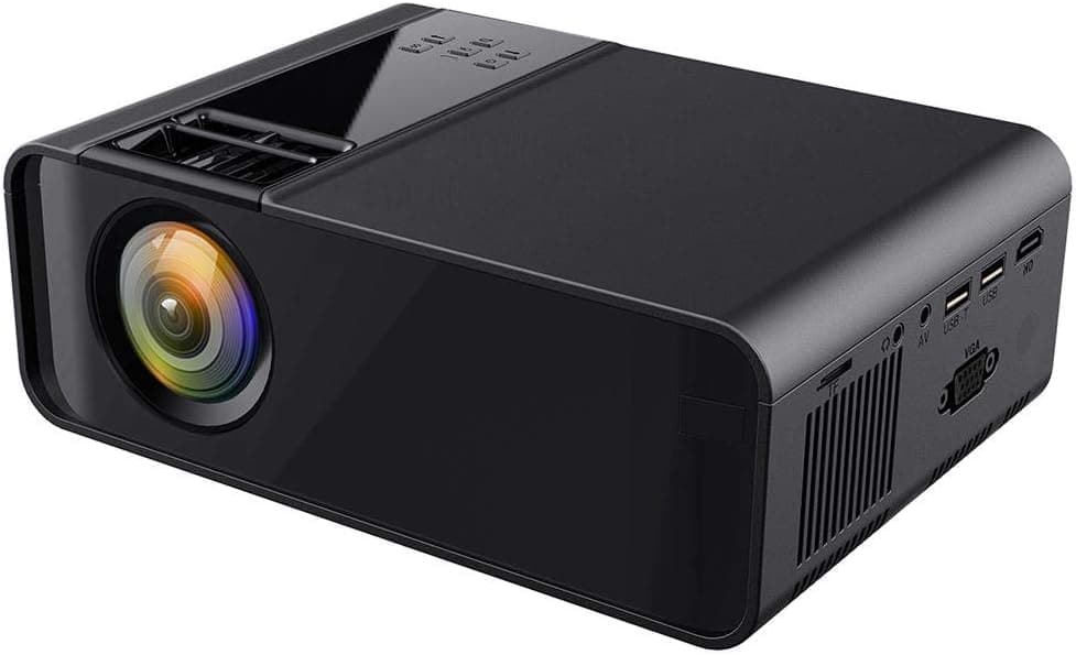 ASHATA Portable Projector, 1500 Lumens HD Video Projector 150'' Home Cinema LCD Movie Projector with Remote Control Support 1080P HDMI VGA AV USB for