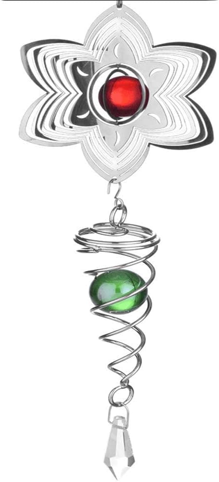 EMAPRUI Wind Chimes Outdoor Solar,Crystal Ball Stainless Steel Mirror Hanging Outdoor Chime for Home Party Bedroom Night Garden Decoration