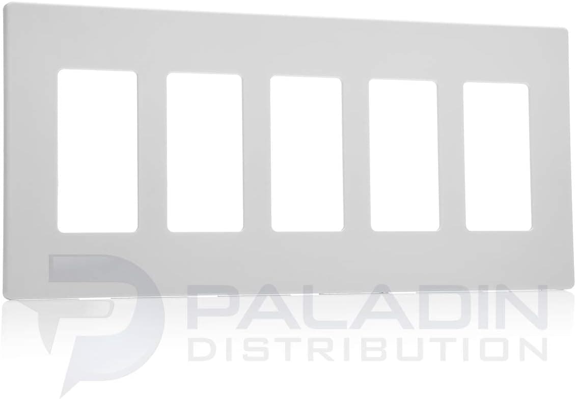 Paladin Unbreakable Screwless Child Safe Decorator Wall Plate Cover for Outlets, Switches, & GFCI White, 5-Gang
