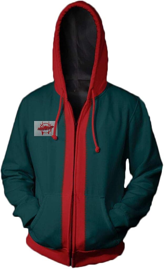 enjoyfashion Super Hero Miles Morales Hoodie Zip Up Sweatshirt Jacket Coat Halloween Costumes Unisex