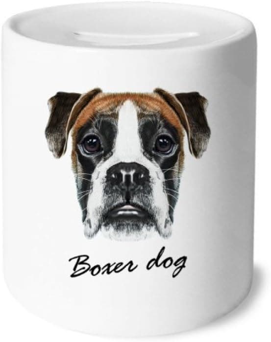 DIYthinker Lop-eard Boxer Dog Pet Animal Money Box Ceramic Coin Case Piggy Bank Gift