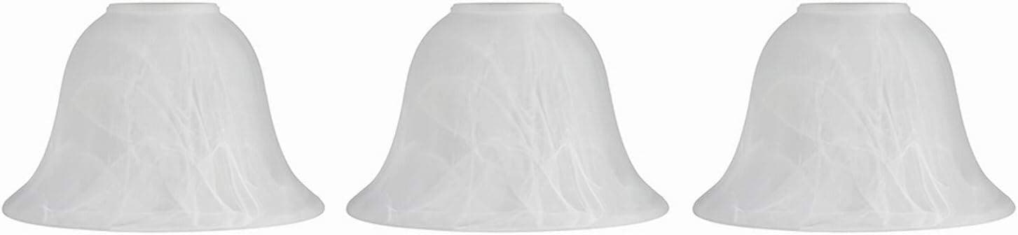 JEUNEU Alabaster White Glass Lamp Shade Replacement for Floor Lamp Modern Style Light Fixture Cloudy frosted lampshade (Three pack)