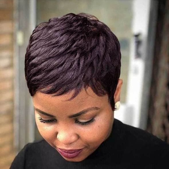 Short Pixie Cuts Hair Wigs African American Short Wig Female Hairstyles (9627-99J)