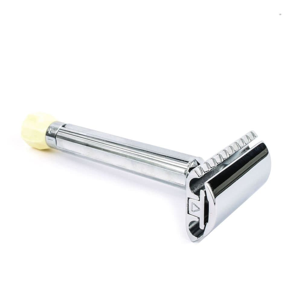 G.B.S Men’s Shaving Set- Made in Solingen Germany Mk 51C Double Edge Adjustable Safety Razor, Badger Shaving Brush, Brush and Razor Stand, Chrome Shaving Bowl, Natural Soap & DE Razor Blades