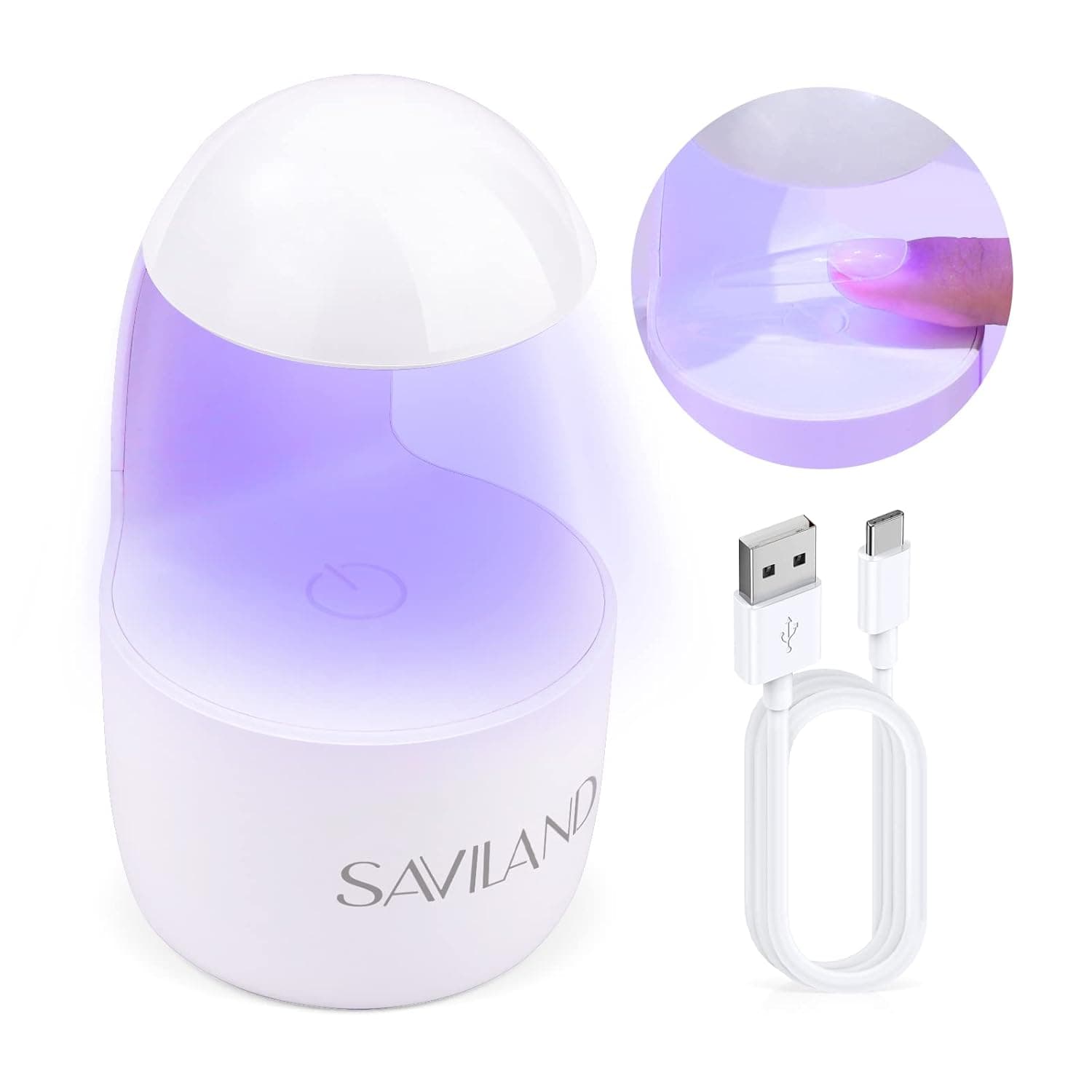 Saviland Mini Led Nail Lamp, Mini U V Lamp for Gel Nails, Portable USB Nail Lamp Easy to Carry Quick Nail Dryer Curing for Travel Manicure Nail Art Gel Nail Polish Home & Nail Salon DIY