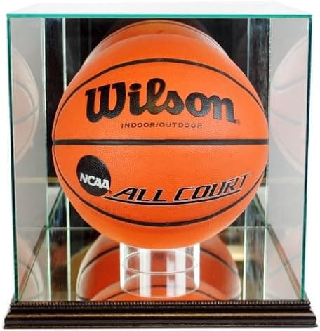 Hall of Fame Memorabilia Basketball Display Case with Glass Top and Black Base