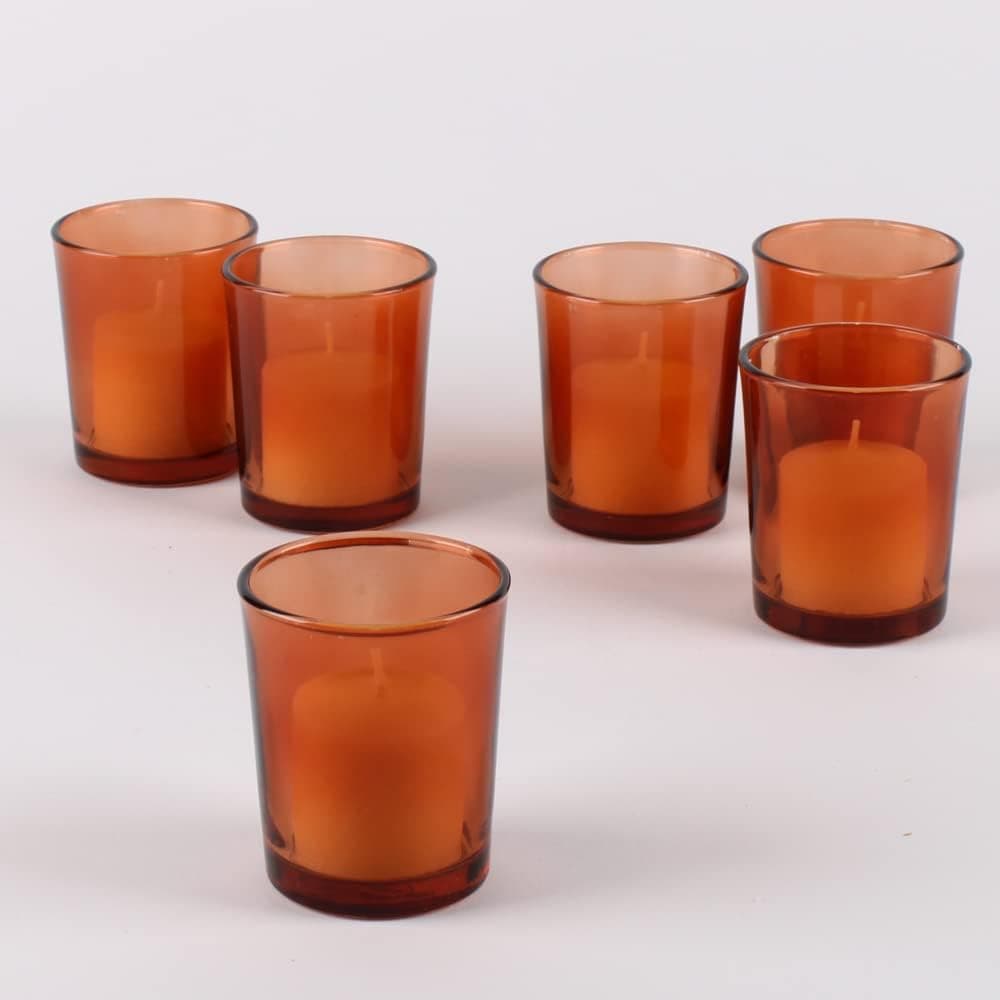 Set of 12 Eastland® Amber Votive Holders