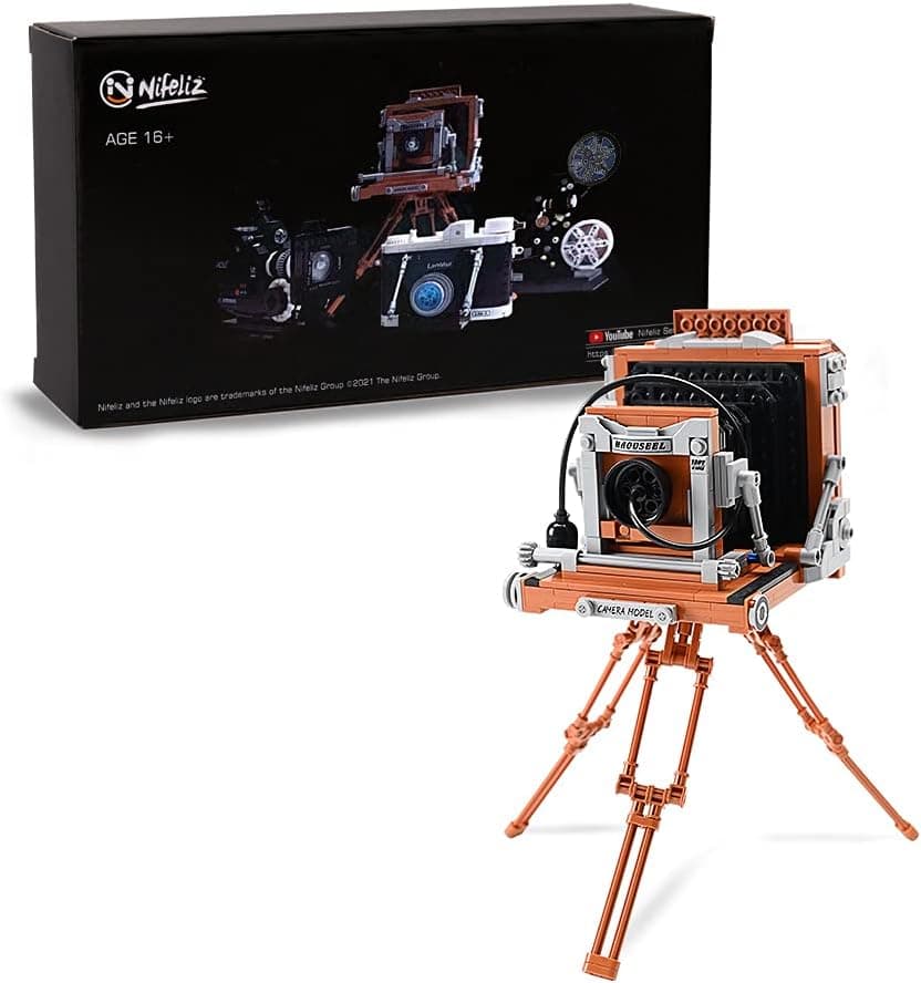 Nifeliz Photographic Retro SLR HAOUSEEL 189T G1613 Camera Model Set Mini Bricks Toy, Educational DIY Building Block Assembly Construction Toy, Gift for Adults and Kids, New 2021(694 Pcs)