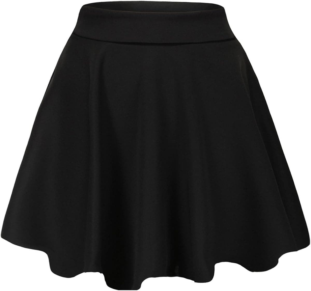 FACE N FACE Womens Basic Versatile Stretchy Flared Skater Short Skirt