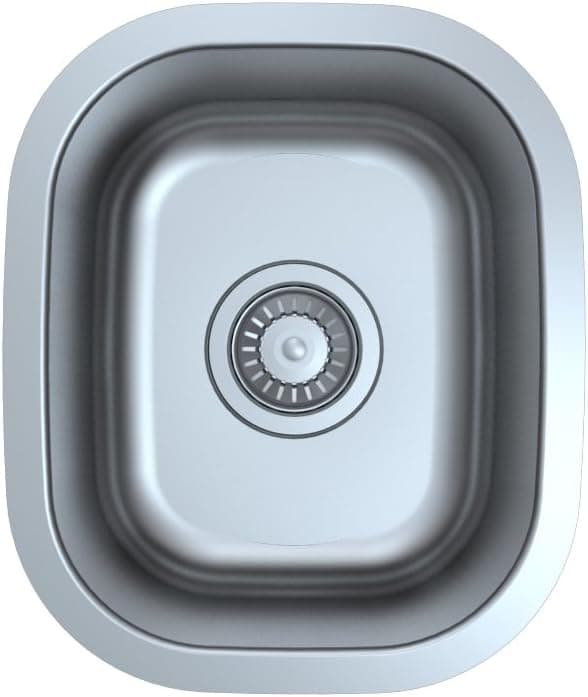 Z Series Stainless Steel Kitchen Bar Prep Sink Milan 13 x 14 5/8 Inch Undermount Single Bowl With Strainer