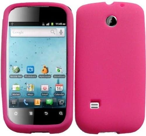 Hot Pink Silicone Jelly Skin Case Cover for Straighttalk Huawei Ascend 2 II M865C
