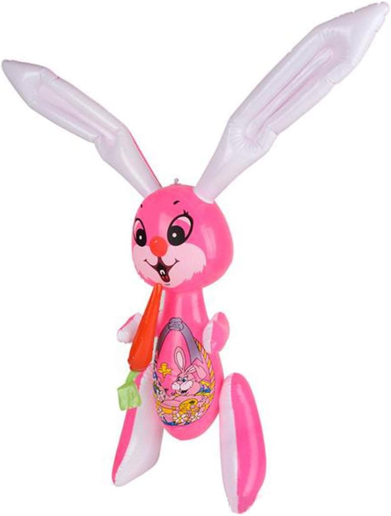 Rhode Island Novelty Large 40" Pink Inflatable Easter Bunny Rabbit with Carrot Toy Decoration