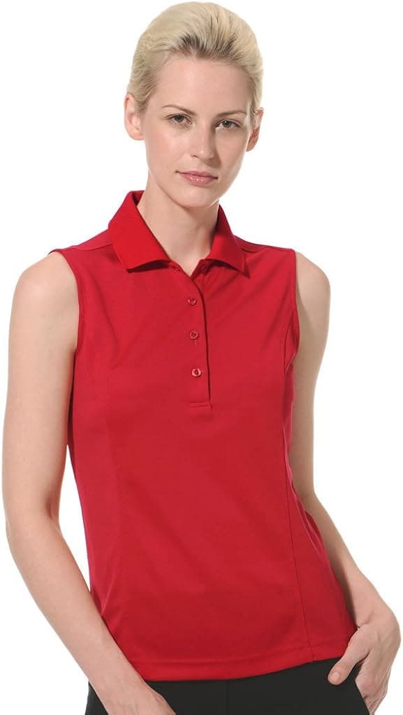 Monterey Club Women's Pique Solid Sleeveless Polo Shirt #2064