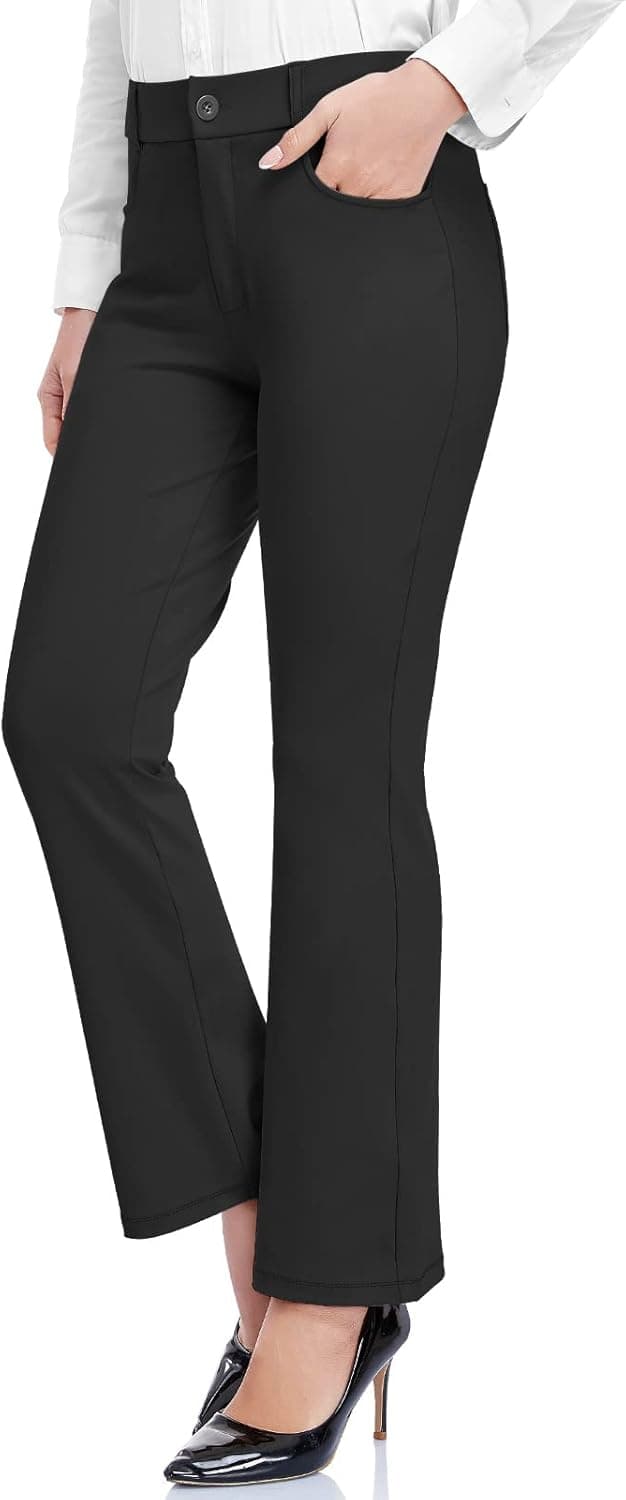 HISKYWIN Womens Dress Pants Stretch Work Office Business Slacks Comfy Yoga Golf Pants with Pockets