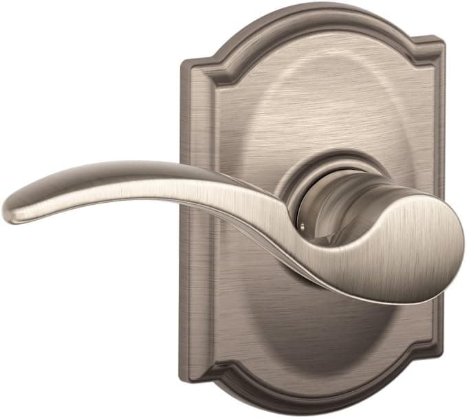 Schlage F10 STA 619 CAM Camelot Collection St. Annes Passage Lever, Satin Nickel