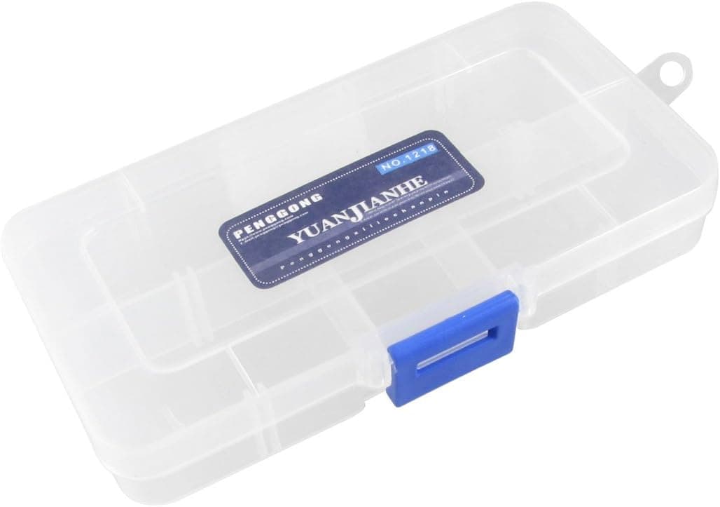 uxcell 10-slot Clear White Electronic Component Storage Box Case Holder